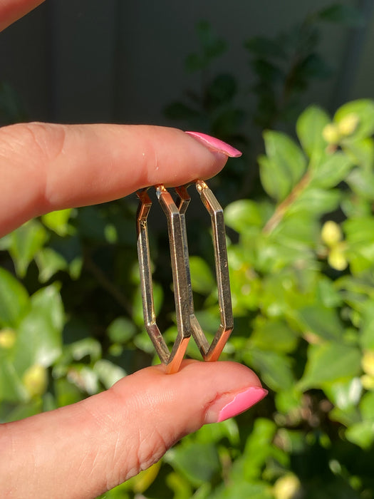 14k pointed geometric hoop earrings