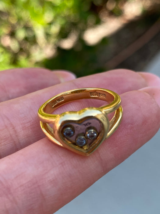 Vintage 18k Chopard Happy Diamonds Heart Ring
