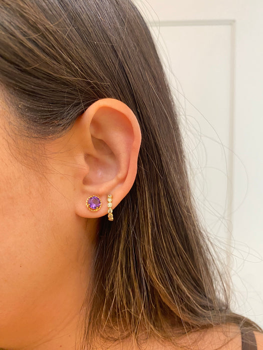 18k amethyst stud earrings