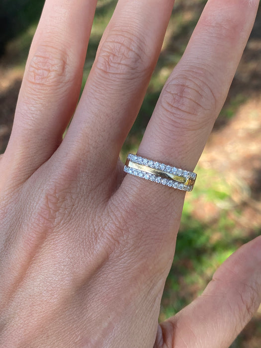 14K Gold Squared Diamond Ring