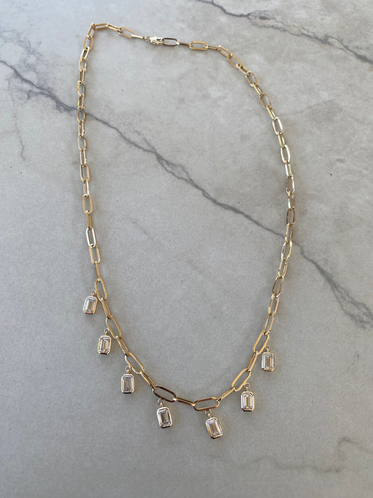 14K 3.7 TCW Lab Diamond Paperclip Necklace