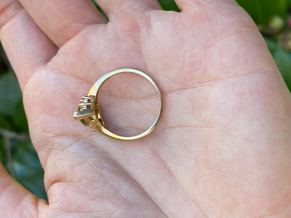 14k peridot diamond ring size 7
