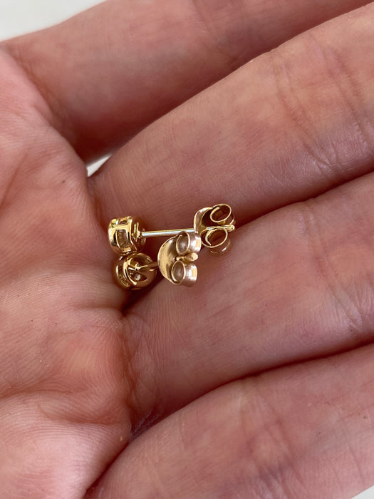 14K Gold Bezel Set Lab Diamond Stud Earrings
