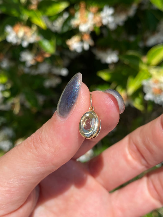 14k bezel set lemon quartz charm