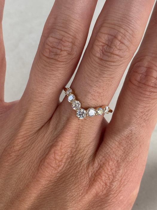 14K Chevron Lab Diamond Ring