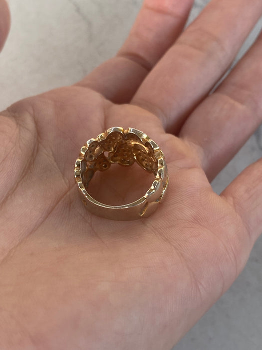 Vintage 18K Gold Heart Cluster Ring