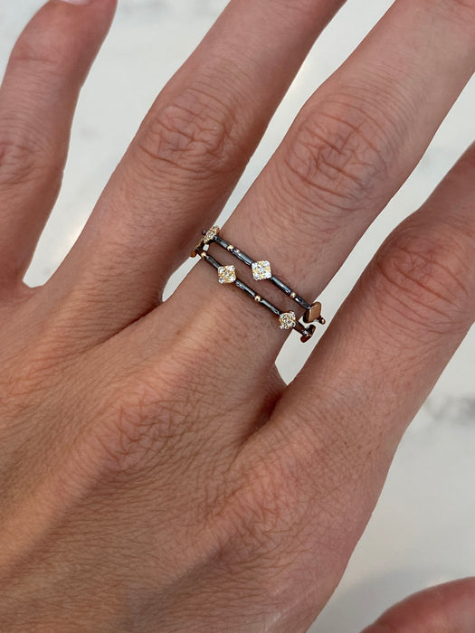 14K Black Rhodium Diamond Eternity Ring – Size 7