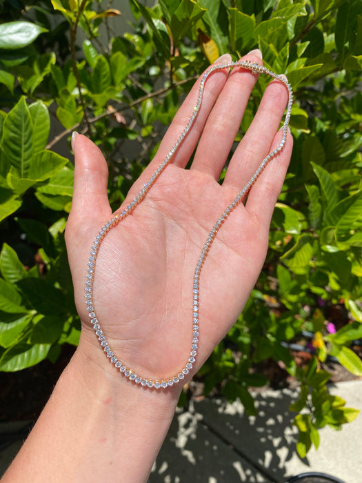 14K Gold Graduated Lab Diamond Tennis Necklace | 7.10 CTW | E/VS | 16”