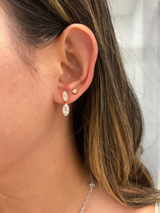 14K 2.9 TCW Step-Cut Marquise Lab Diamond Earrings- IGI Certified