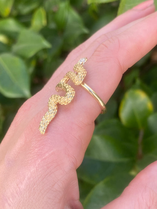 18k diamond snake ring size 7.5