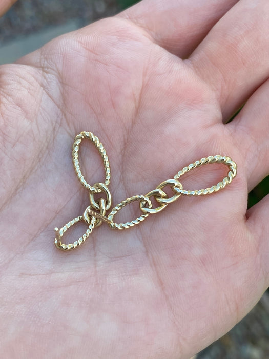 14k twisted croissant diamond earrings