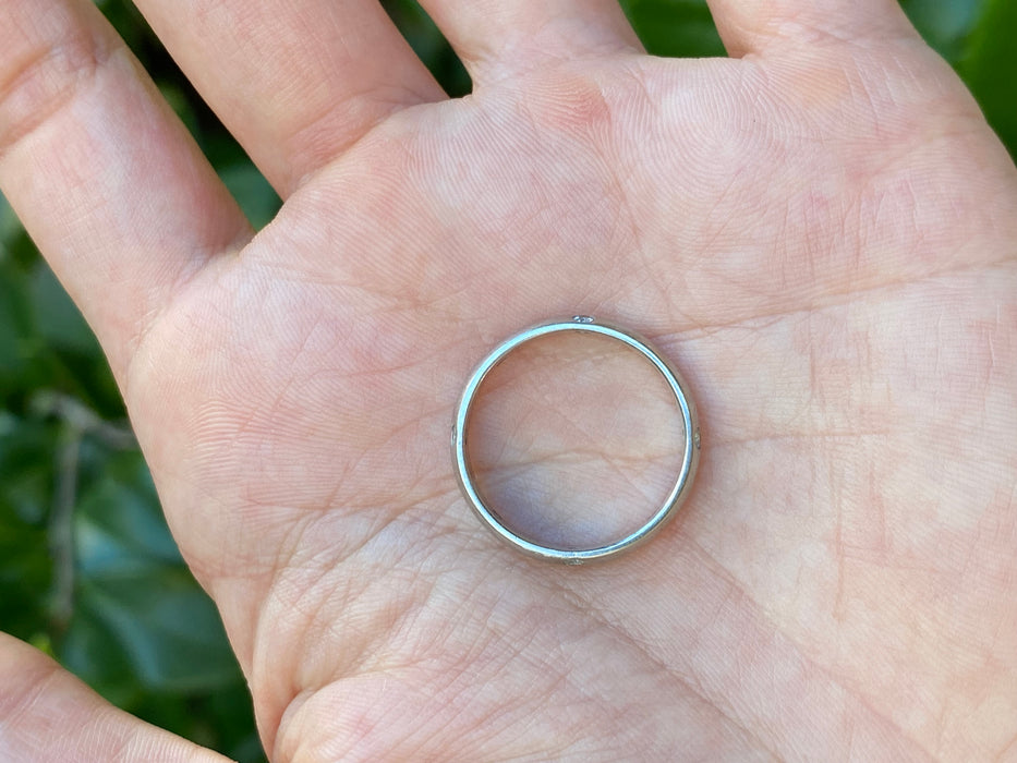 14k white gold diamond etoile eternity ring size 6.75