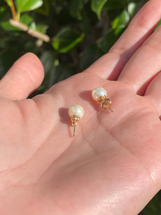 14k pearl stud earrings