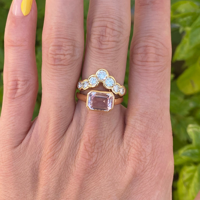 Vintage 18K Gold Diamond Chevron Ring – 1.00 TCW – Size 5.75