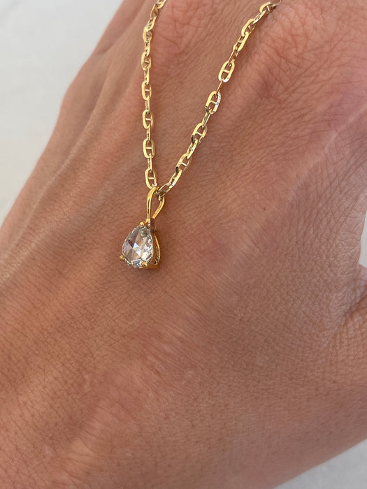14K Gold Pear Cut Natural Diamond Pendant (0.40 ct)