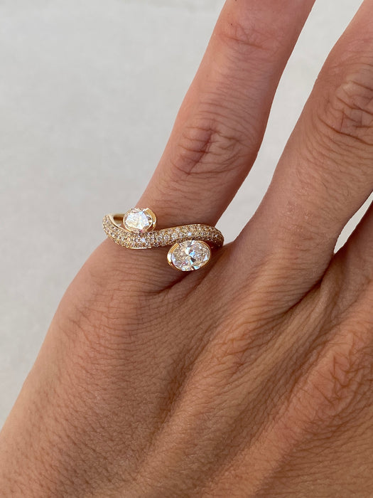 14K 1.2 TCW Wavy Lab Diamond Pavé Ring