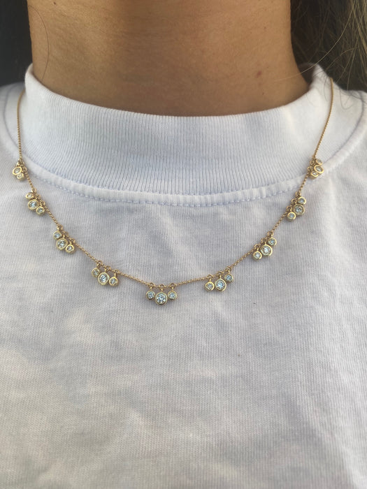 14K 1.5 TCW Lab Diamond Station Necklace