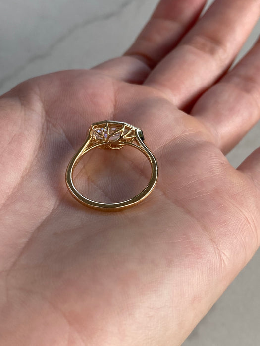 14K Double Bezel Step Cut Pear Lab Diamond Ring – 1.50 CT