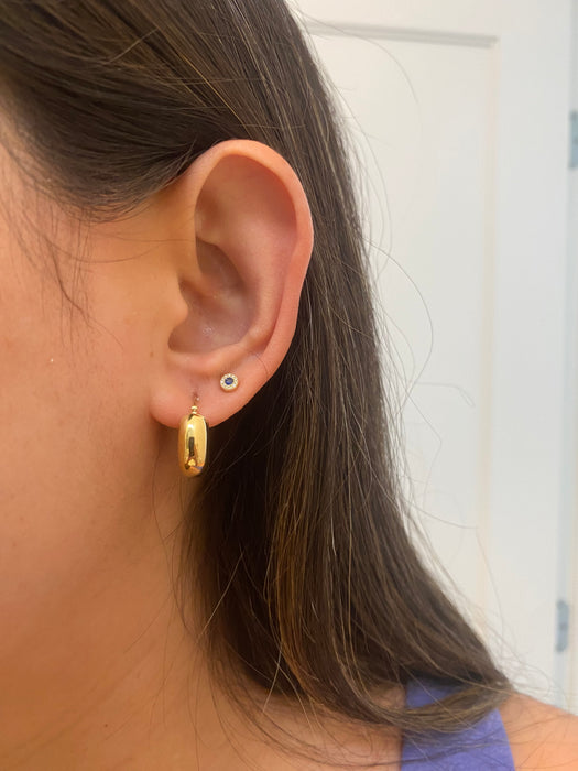 14k chubby macaroni hoop earrings