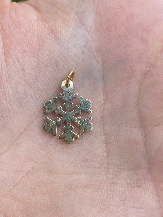 Vintage James Avery 14K Gold Snowflake Charm Pendant