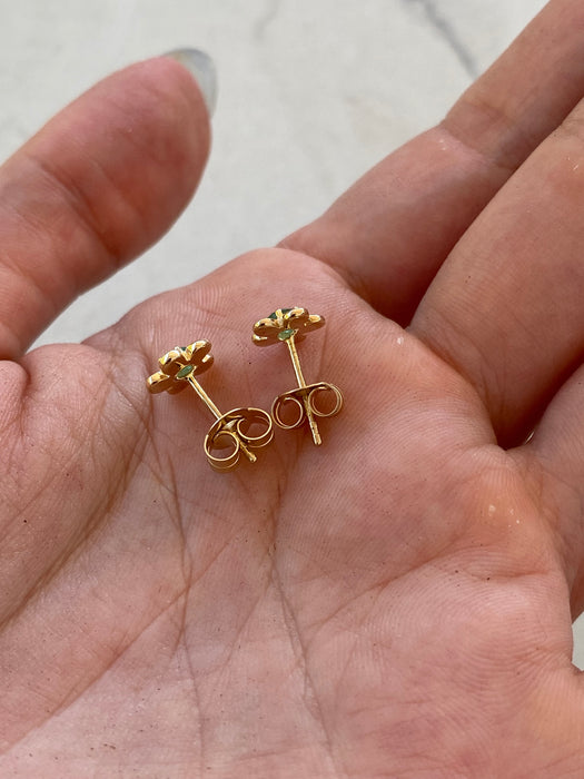 14K Natural Ruby Flower Stud Earrings — 0.35 TCW