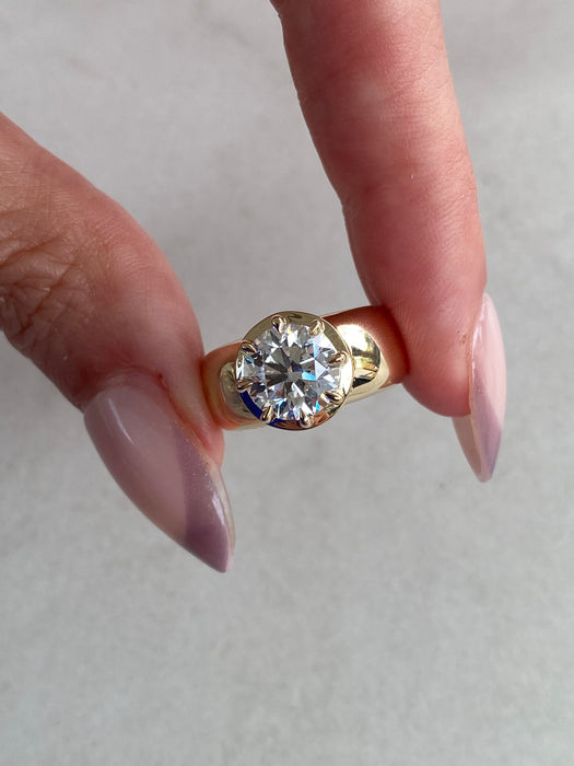 14K Gold 2.10 Carat Lab-Grown Diamond Solitaire Ring