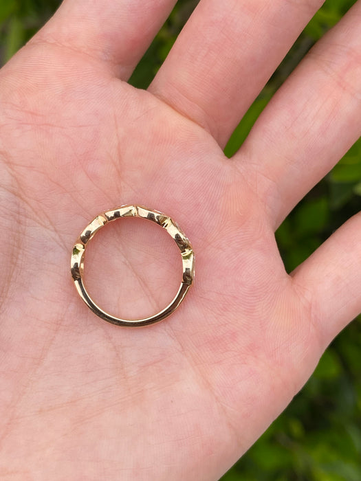 14K Bezel Set Marquise Lab Diamond Stacking Ring