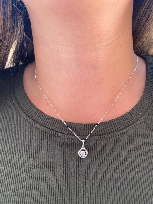 14K White Gold Lab Diamond Pendant Necklace