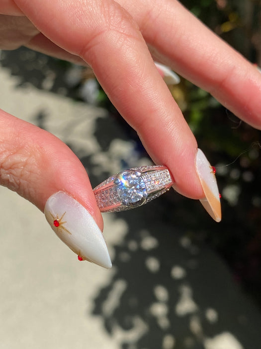 14K White Gold 1.5ct Natural Diamond Ring