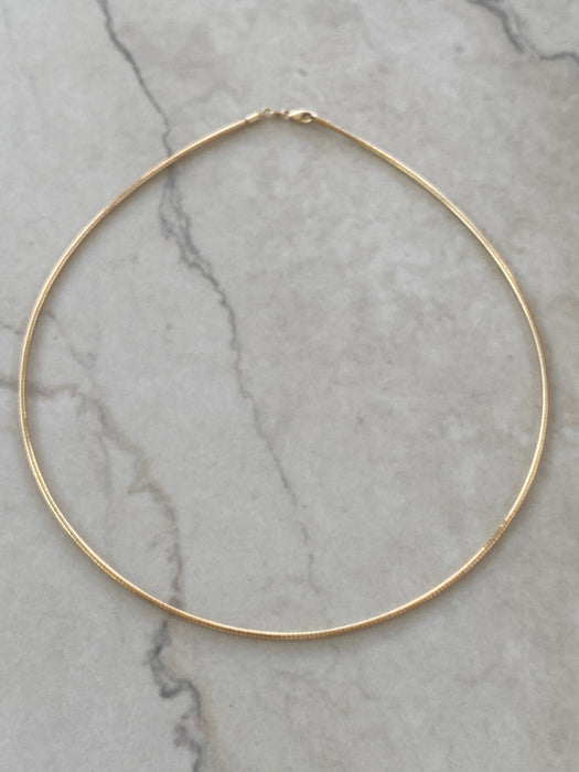 14K Gold Omega Necklace – 18.5 Inches