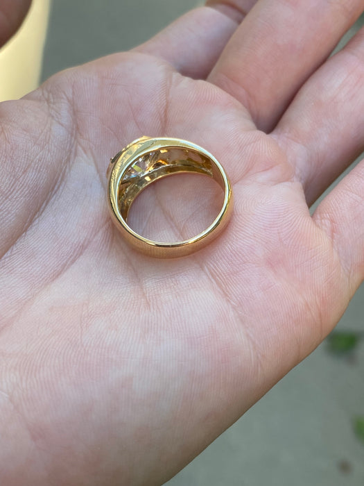 Blossom- 14k lab 2 carat oval east to west diamond ring size 7