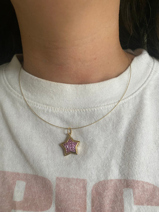 14K Springy Wire Necklace 16.5”