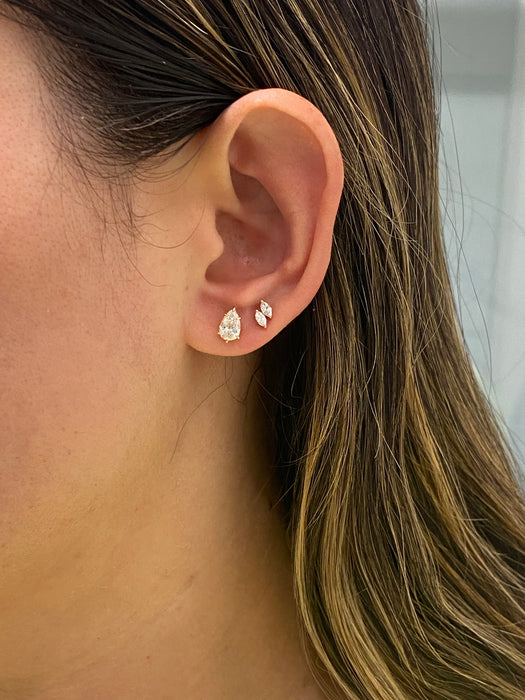 14K Marquise Lab Diamond Stud Earrings – 0.32 CTW