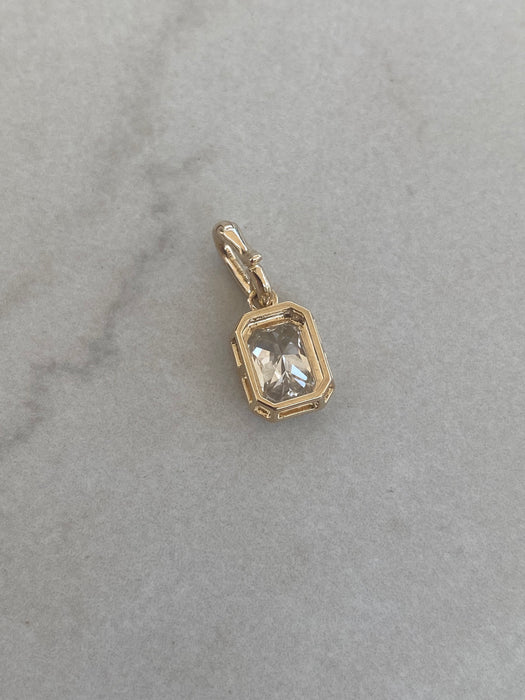 14K Gold Double Bezel Lab Diamond Radiant Cut Pendant | 1.04 CTW