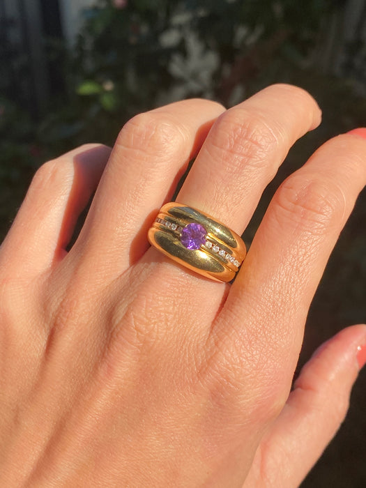 18k amethyst diamond ring by kabana size 6.75