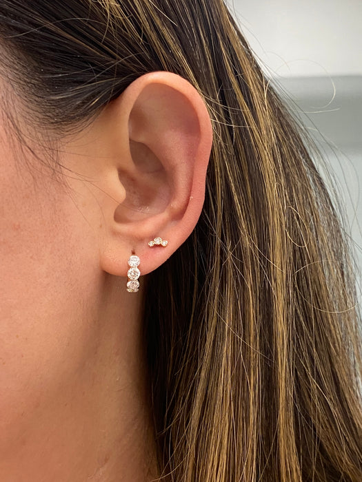 14K Lab Diamond Curve Stud Earring
