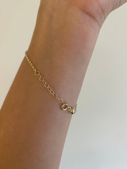 14K Gold Double Puffy Star Hand Chain