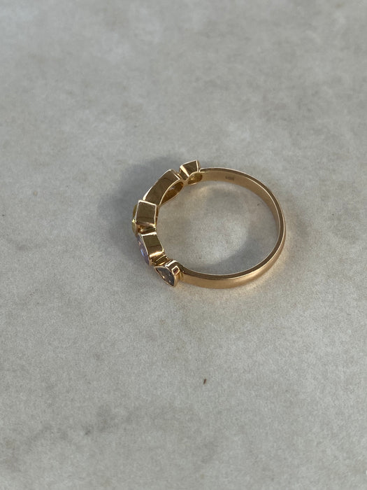 14K Gold Fancy Color Diamond Bezel Ring – 1.06 TCW