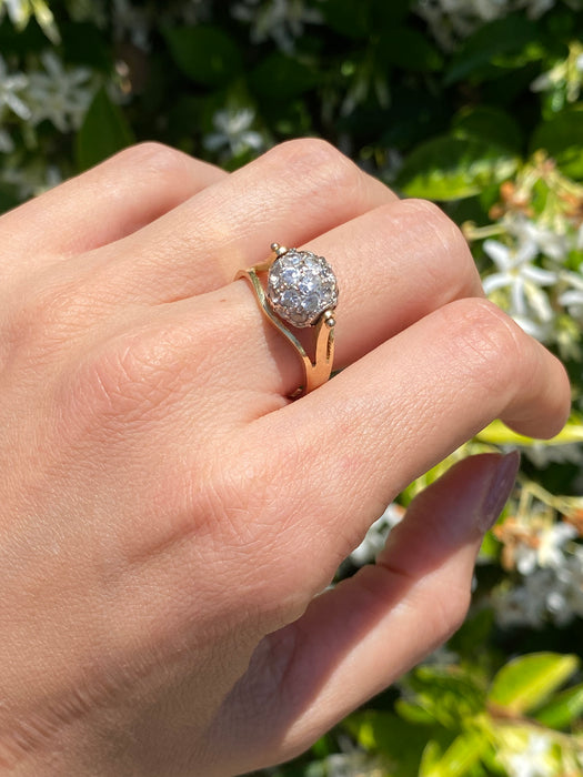 14k CZ ball spinner ring size 7.25