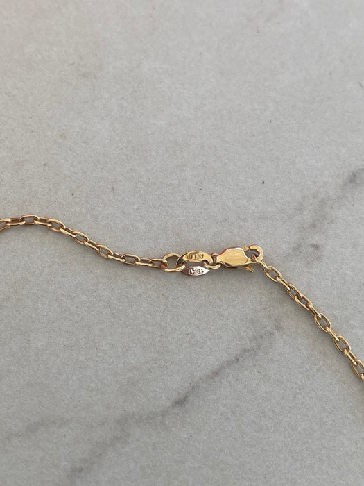 Vintage 18K Gold 1 Carat Natural Diamond Station Necklace