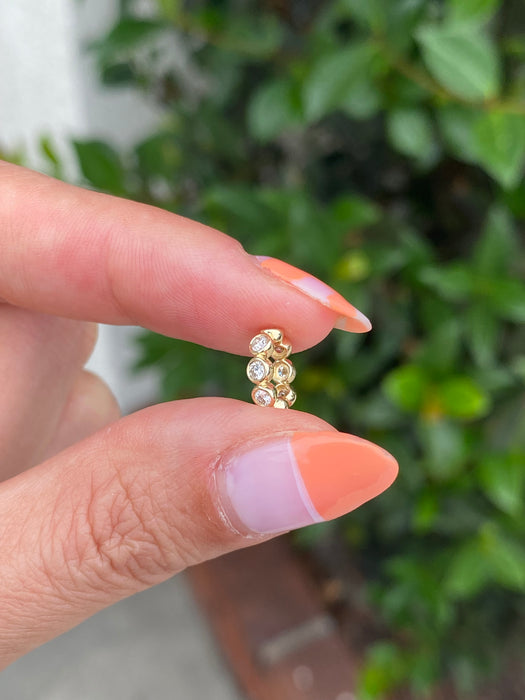 14k bezel set diamond oval charm spacer rondelle