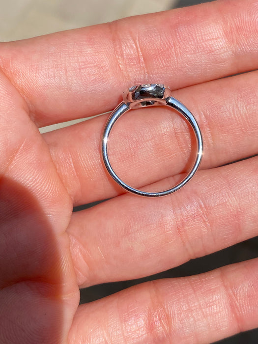 14K White Gold Lab Diamond Halo Ring