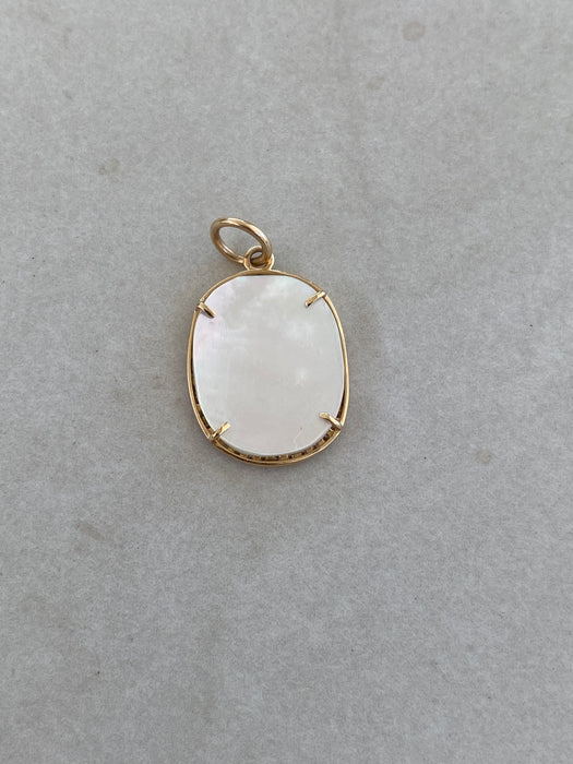 14K Gold Mother-of-Pearl Cat Charm