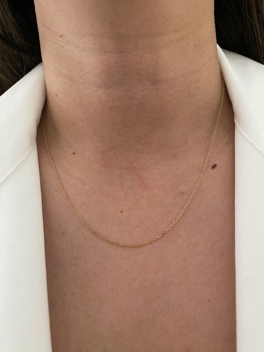 14k adjustable cable chain 16-17-18”