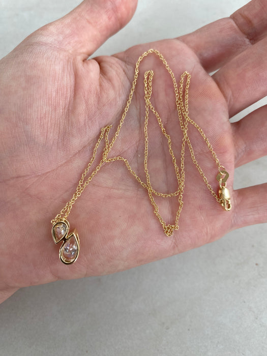 14K Gold 1.50 Carat Lab Diamond Pear Necklace
