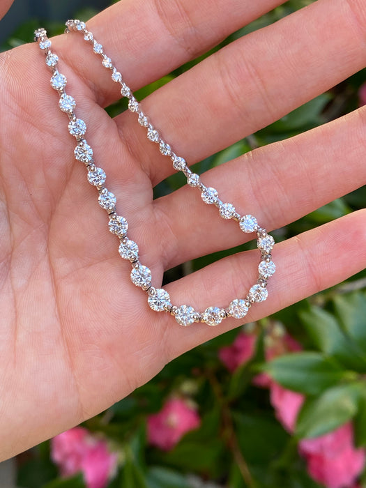 18k white gold 7 carat Diamond tennis necklace