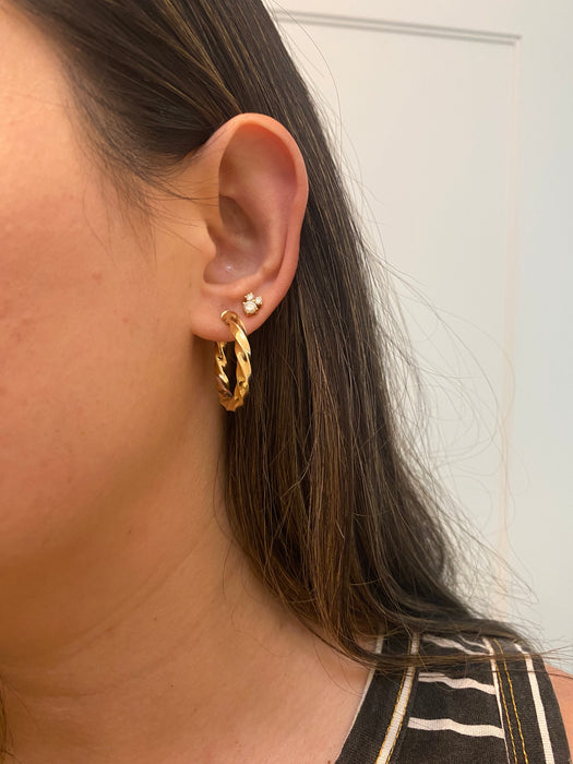 14k twisted hoop earrings
