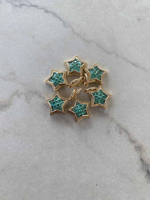 The WISH MINI: 14K Gold Invisible Set Emerald Star Pendant