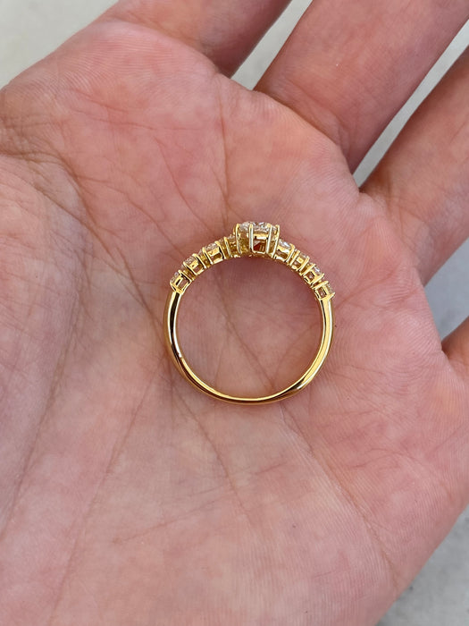 Vintage 18K Gold Natural Diamond Bypass Ring | 1.06 CTW Diamonds
