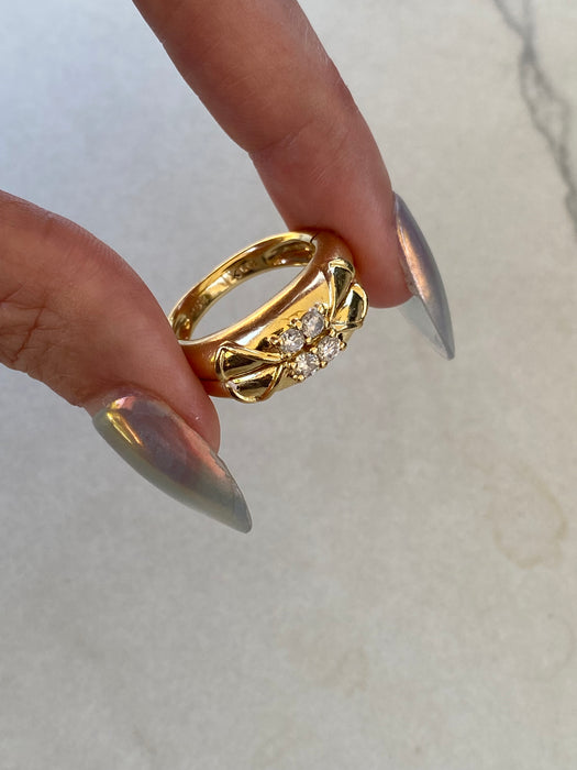 Vintage 18K Gold Convertible Diamond Ring – Hidden Diamond Reveal